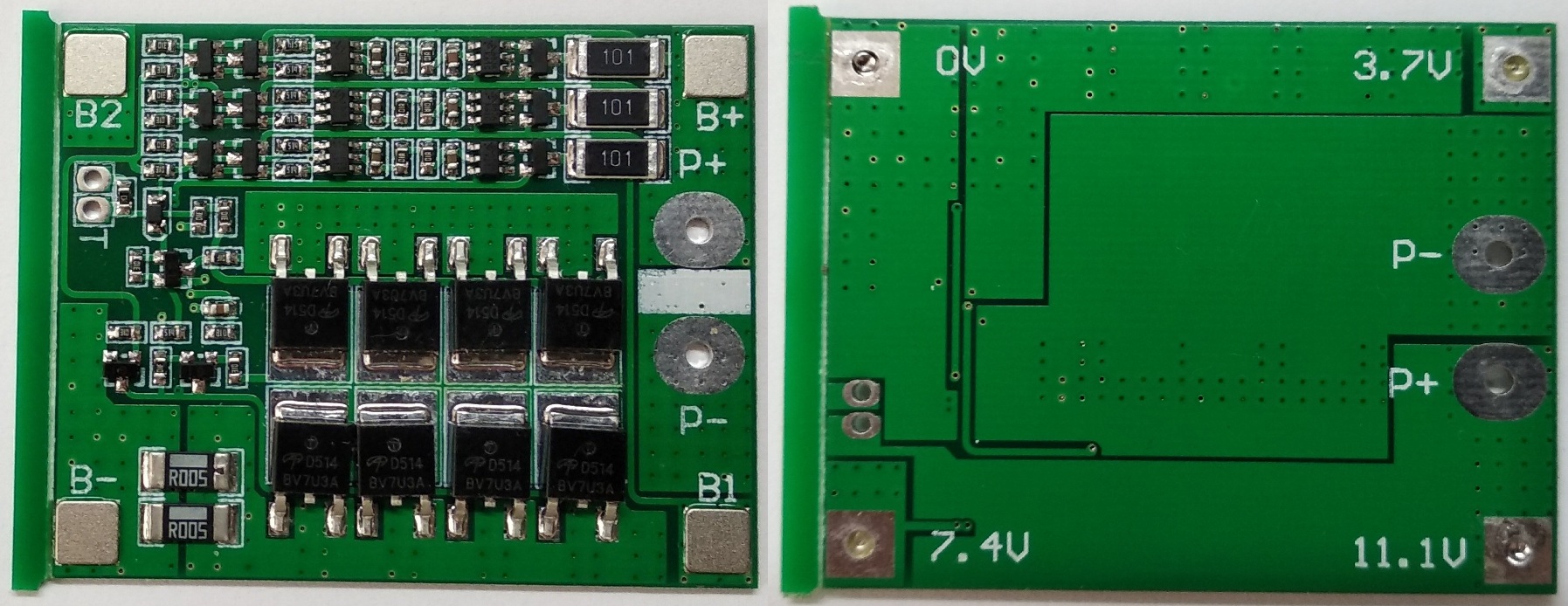 Внешний вид контроллера заряда и защиты PCM-BMS 3S 25A 12,6V. 